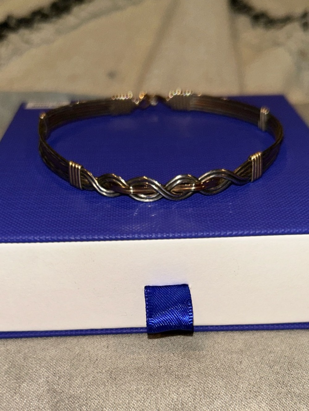 Sterling Silver Rinaldo  Let it Shine Twisted Two Tone Wire Bangle Bracelet